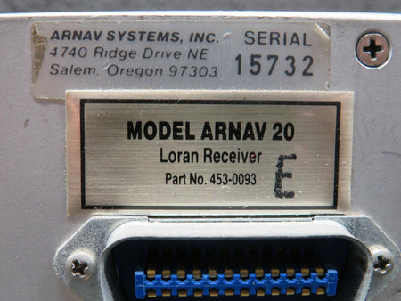 ARNAV 453-0093-E Arnav R-20 Loran Receiver (Stuck Buttons)