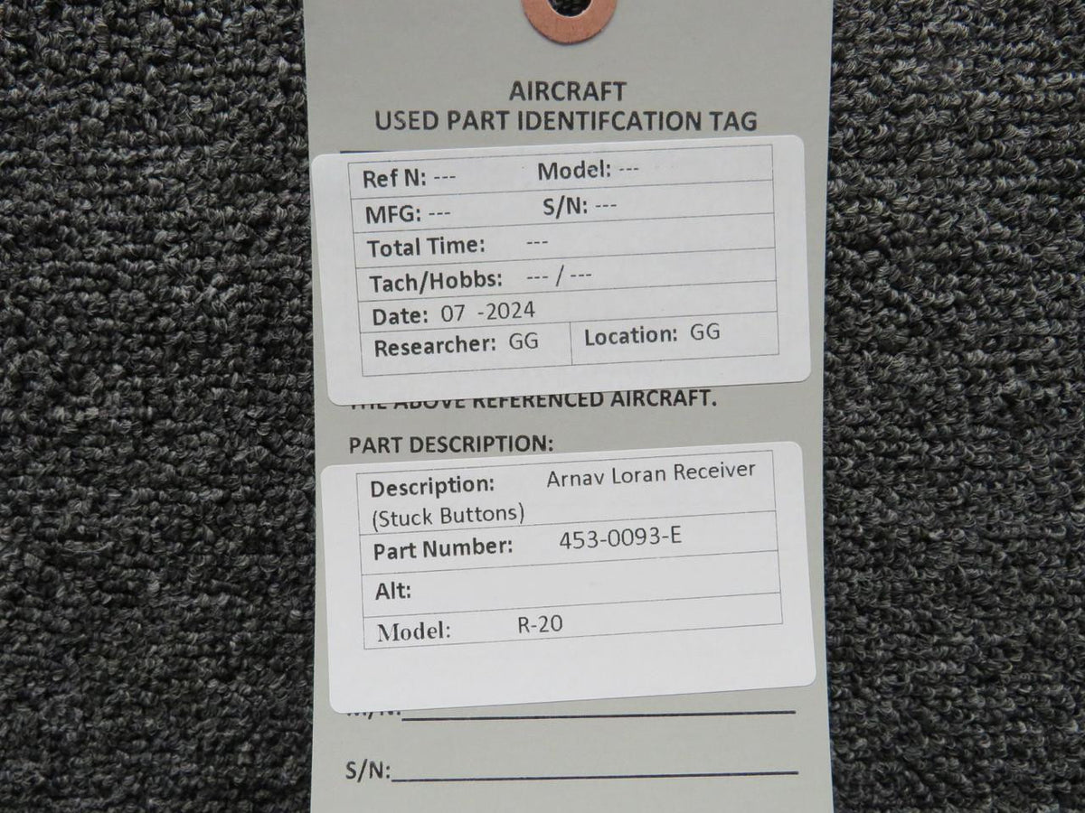 ARNAV 453-0093-E Arnav R-20 Loran Receiver (Stuck Buttons)