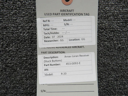 ARNAV 453-0093-E Arnav R-20 Loran Receiver (Stuck Buttons)