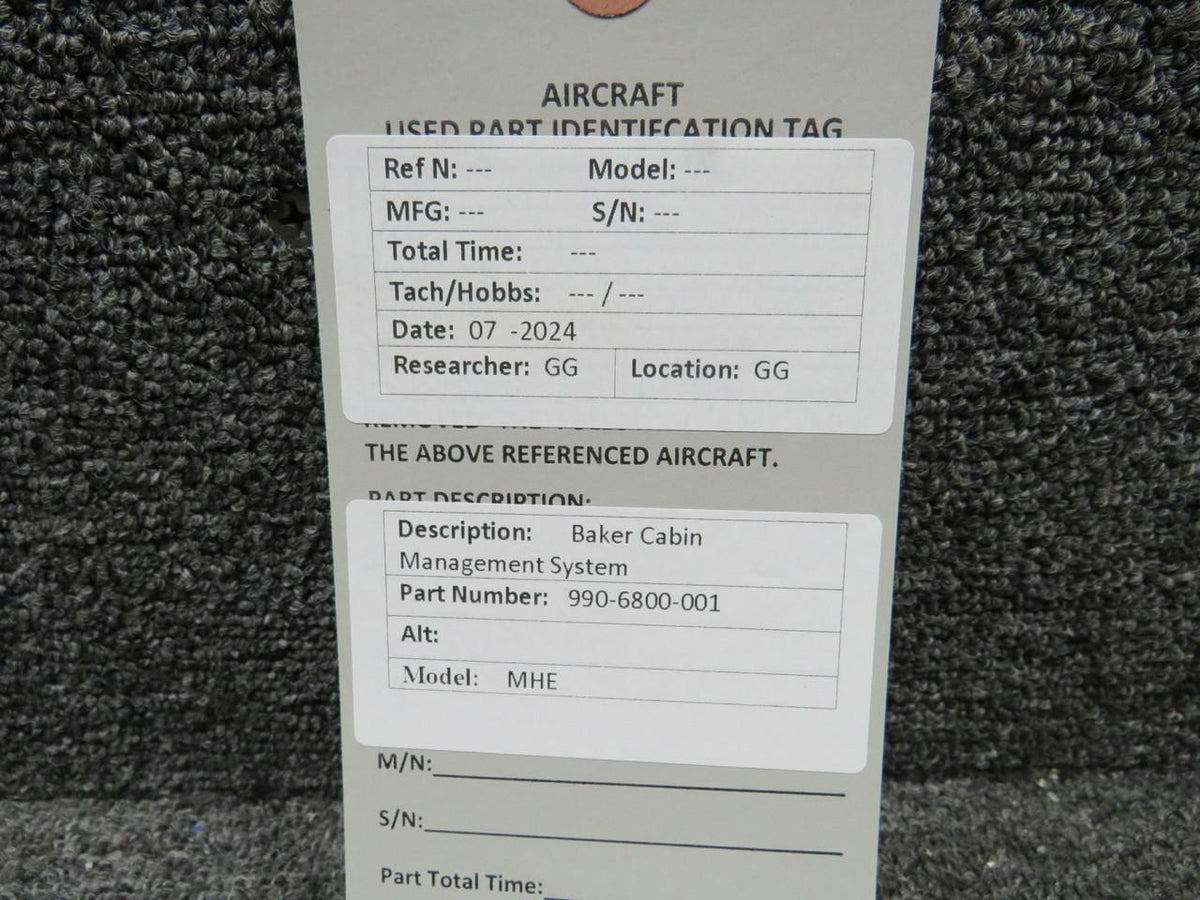 Baker Electronics Inc. 990-6800-001 Baker MHE Cabin Management System