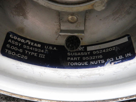 Goodyear 9532116 (Alt: 169-300001-19) Goodyear 6.00-6 Inner Wheel Half