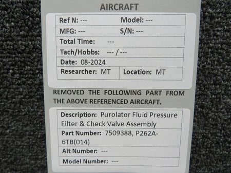 Purolator 7509388 Purolator Fluid Pressure Filter