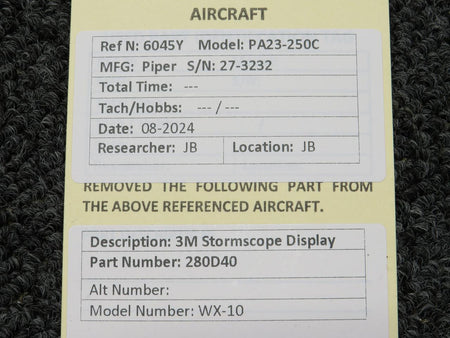 3M 280D40 3M WX-10 Stormscope Display