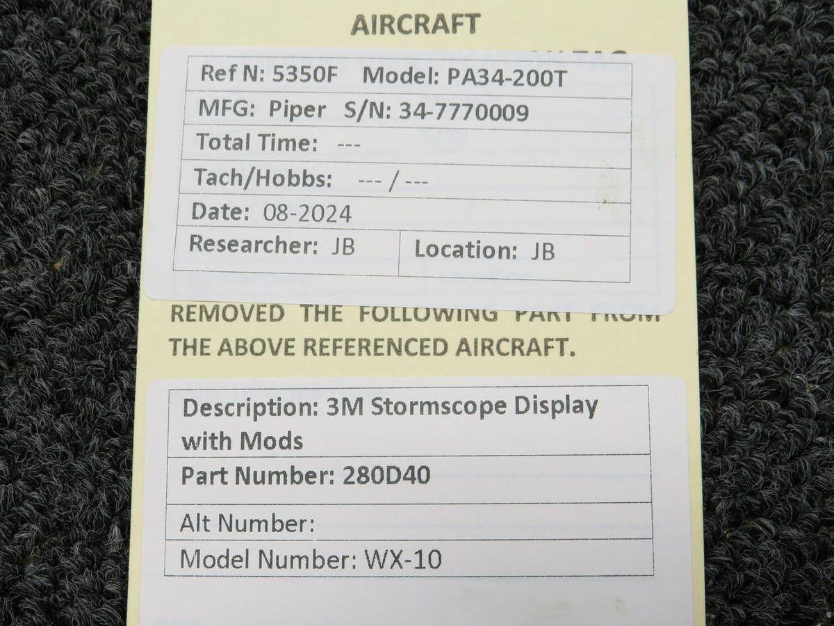 3M 280D40 3M WX-10 Stormscope Display with Modifications