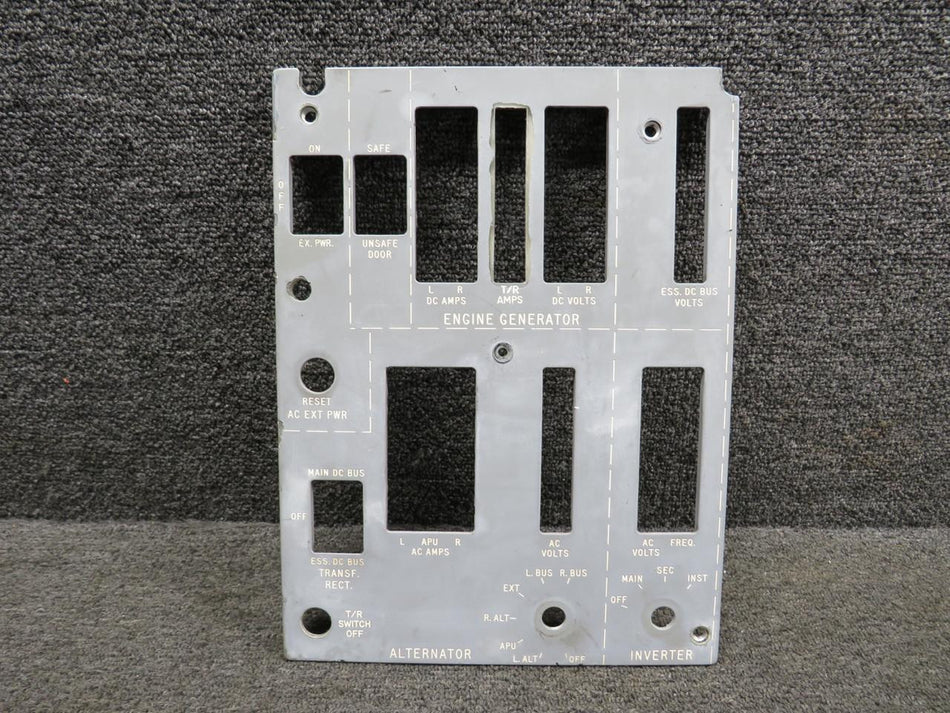 Gulfstream 1159FP20025-57F Gulfstream GII Engine Generator and Alternator Control Placard