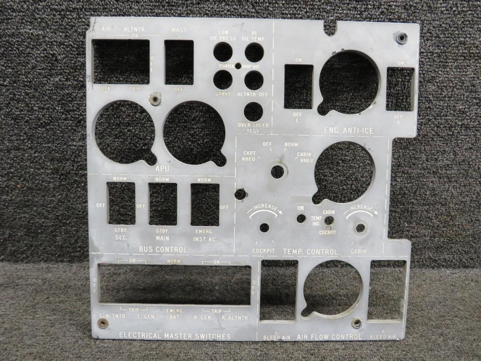 Gulfstream 1159FP20025-59G Gulfstream GII Electrical Master Switch Control Panel Placard