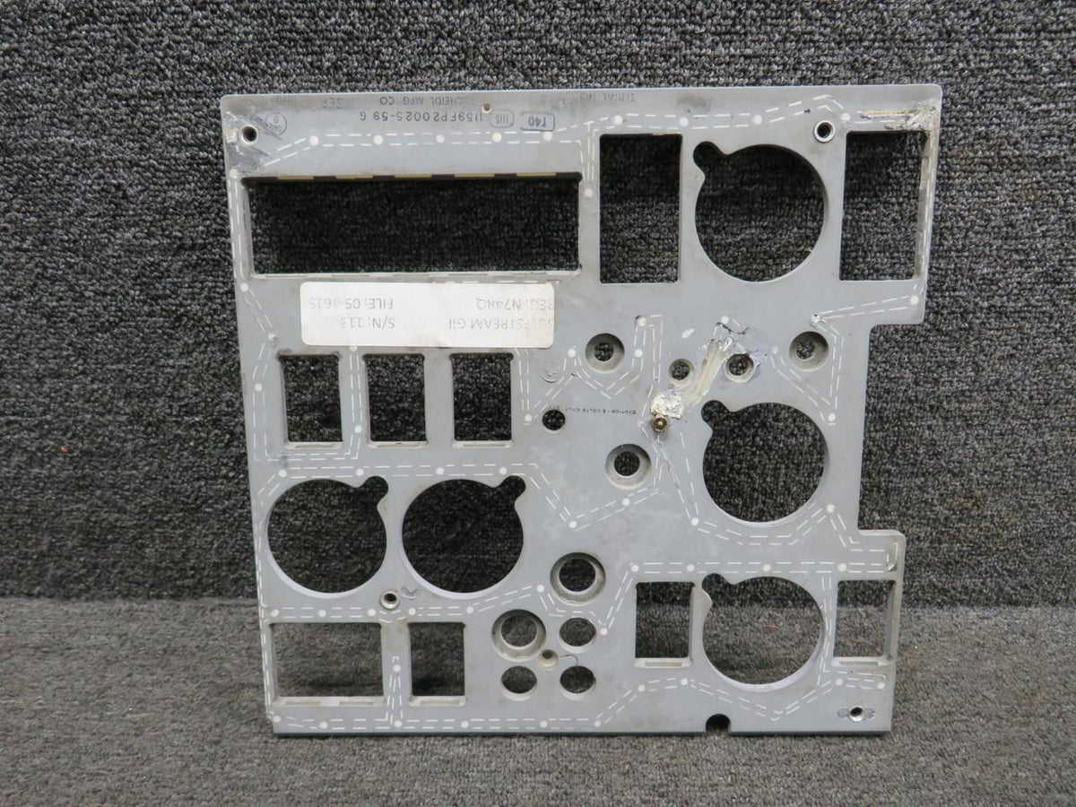 Gulfstream 1159FP20025-59G Gulfstream GII Electrical Master Switch Control Panel Placard