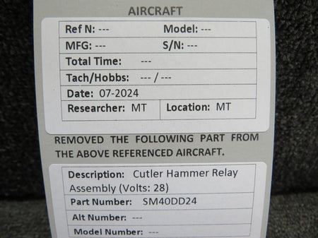 Cutler-Hammer SM40DD24 Cutler Hammer Relay Assembly (Volts: 28)