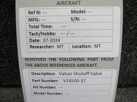 Valcor V14500-37 Valcor Shutoff Valve