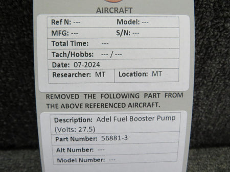 Adel 56881-3 Adel Fuel Booster Pump (Volts: 27.5)