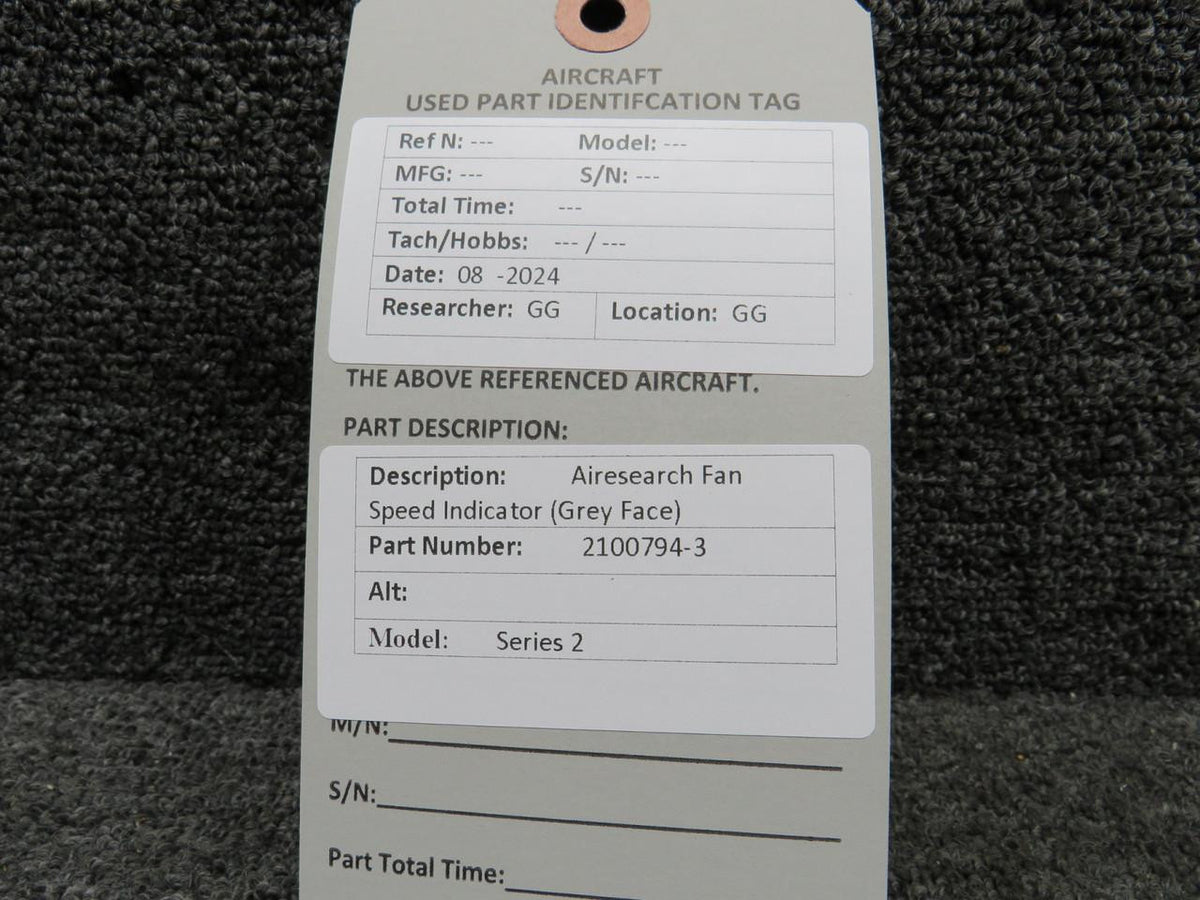 Airesearch 2100794-3 Airesearch Series 2 Fan Speed Indicator (Grey Face)