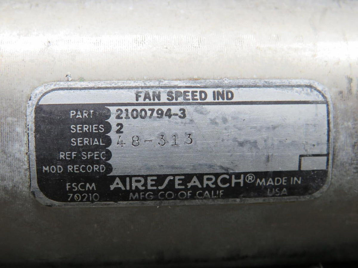 Airesearch 2100794-3 Airesearch Series 2 Fan Speed Indicator (Grey Face) (Cracked Glass)