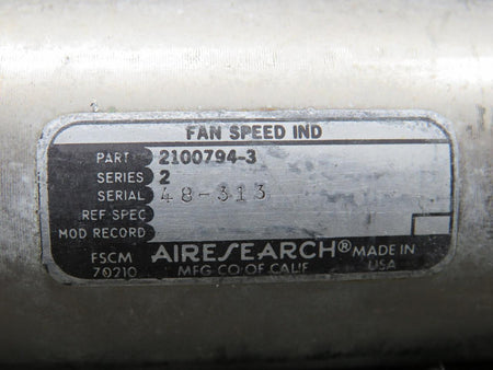 Airesearch 2100794-3 Airesearch Series 2 Fan Speed Indicator (Grey Face) (Cracked Glass)