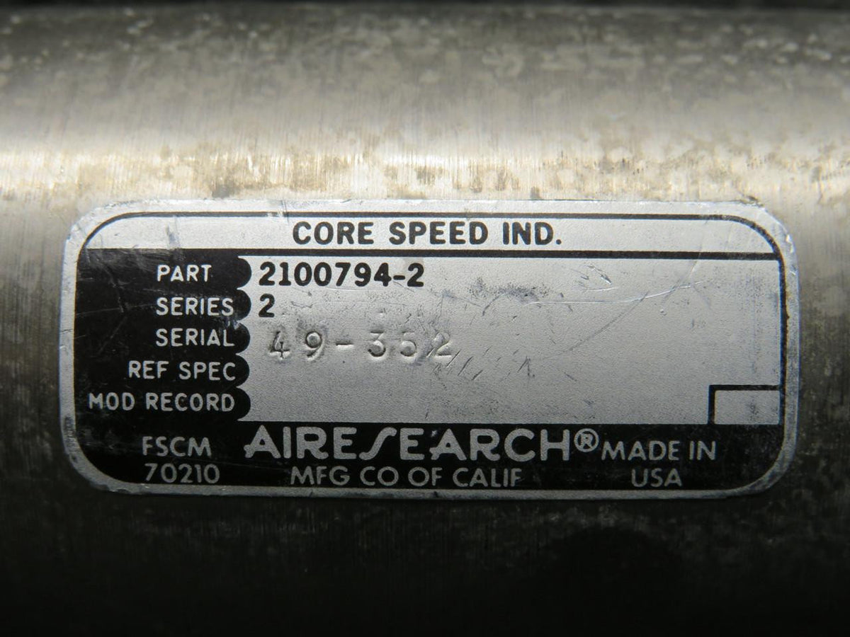 Airesearch 2100794-2 Airesearch Series 2 Core Speed Indicator (Grey Face)