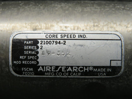 Airesearch 2100794-2 Airesearch Series 2 Core Speed Indicator (Grey Face)