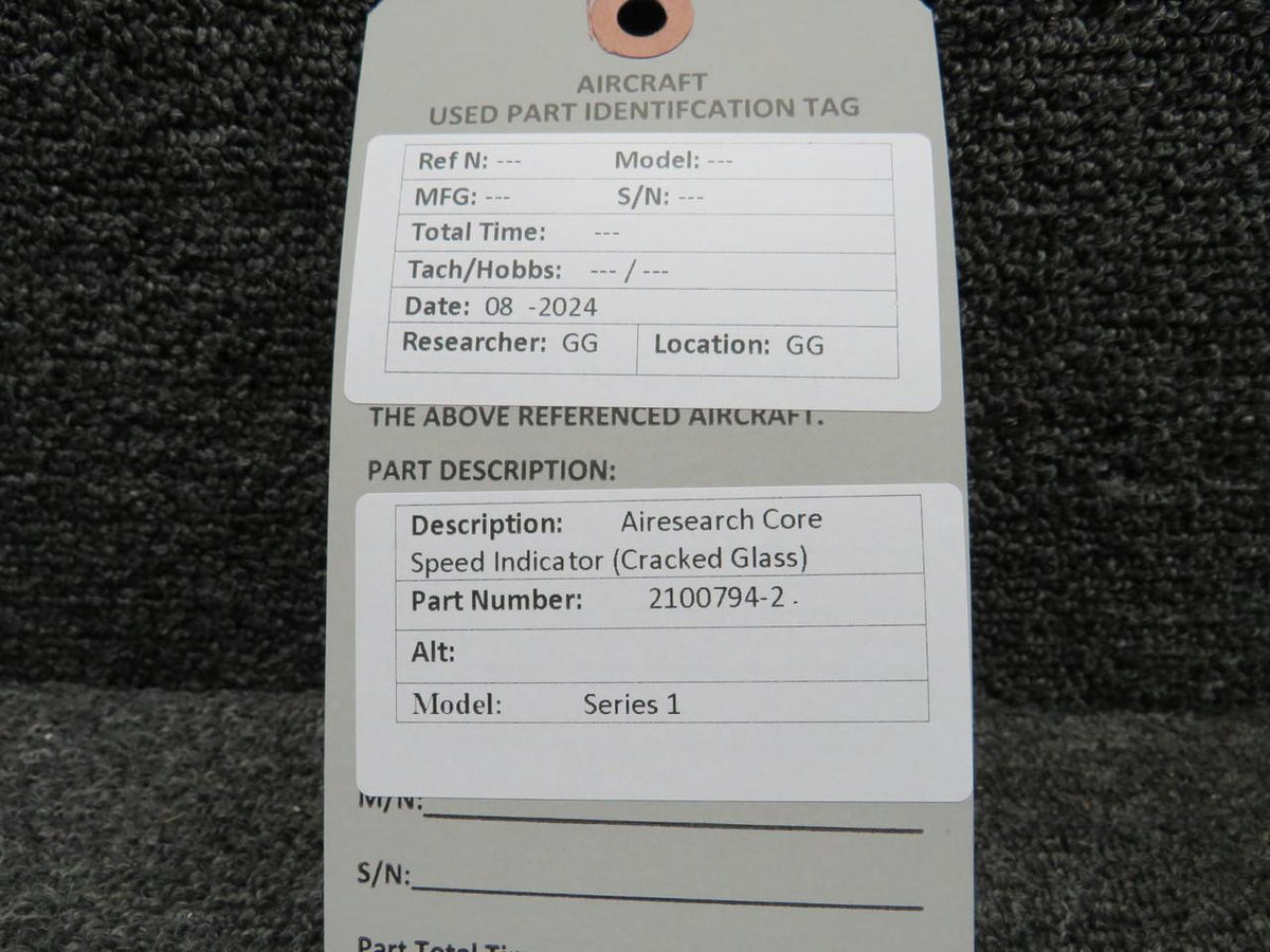 Airesearch 2100794-2 Airesearch Series 1 Core Speed Indicator (Cracked Glass)