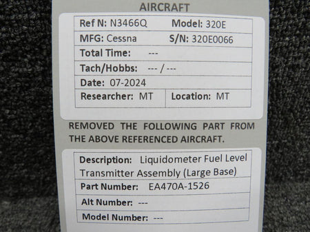 Liquidometer EA470A-1526 Liquidometer Fuel Level Transmitter Assembly (Large Base)