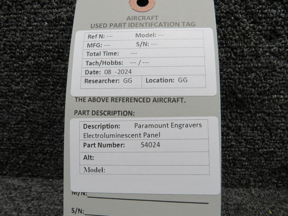 Paramount Inc 54024 Paramount Engravers Electroluminescent Panel