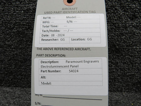Paramount Inc 54024 Paramount Engravers Electroluminescent Panel