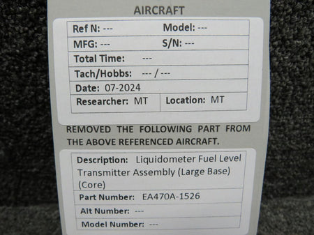Liquidometer EA470A-1526 Liquidometer Fuel Level Transmitter Assembly (Large Base) (Core)