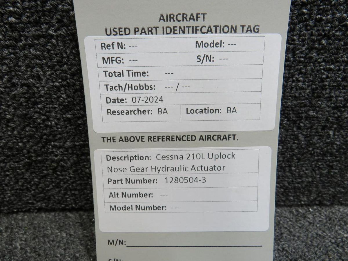 Does Not Apply 1280504-3 Cessna 210L Nose Gear Hydraulic Uplock Actuator