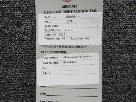 Allen Aircraft Products 9914146-2 Allen Valve Assembly