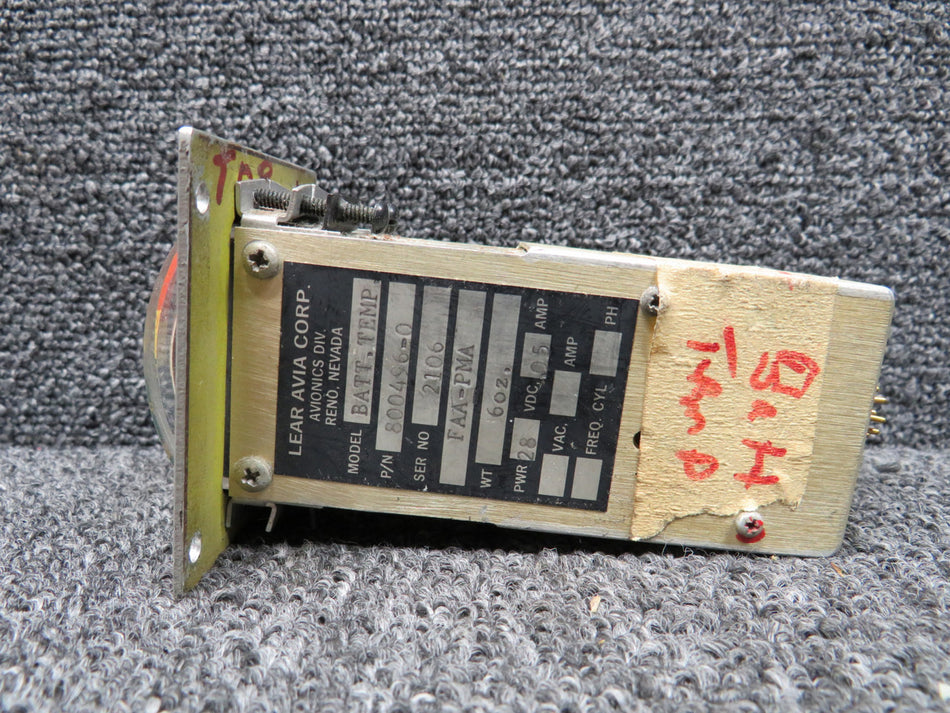 800496-0 Lear Avia Battery Temperature Indicator (Volts: 28) (Grey Face)