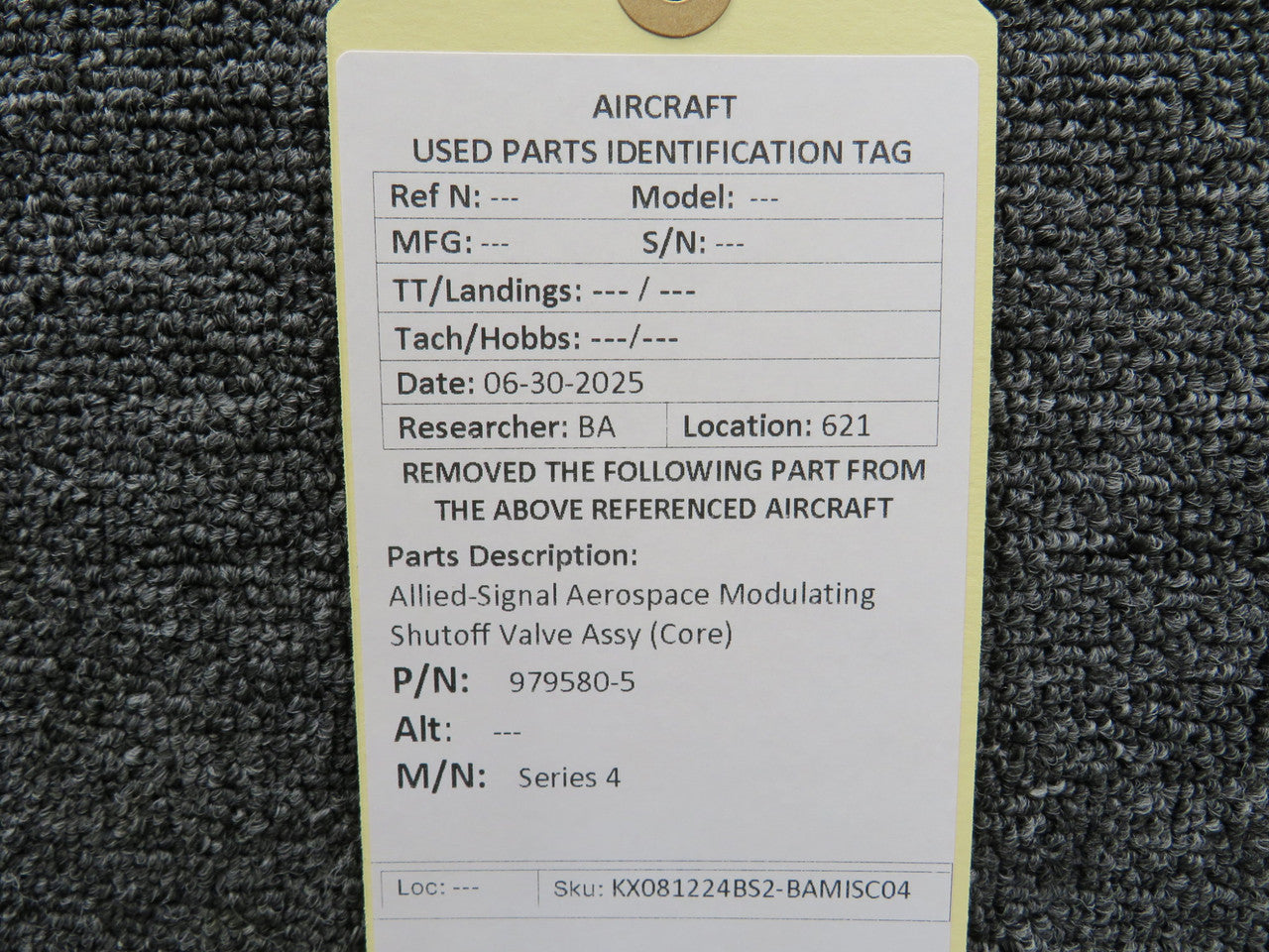 バルボアページ 979580-5 Allied-Signal Aerospace Series 4 Modulating Shutoff Valve