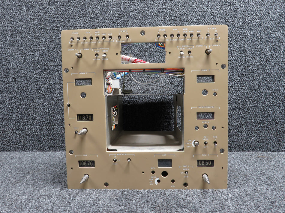 Beechcraft C-90 Custom Navigation and Communication Panel Assy (Missing Knobs)