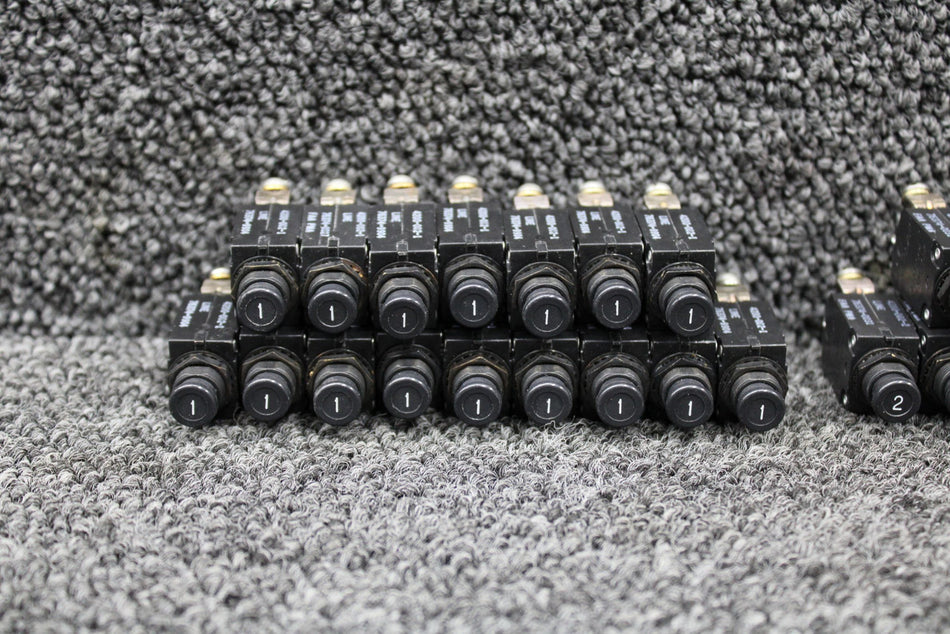 Mechanical Products Push Circuit Breaker Set of 46 (Various Amps: 1-25)