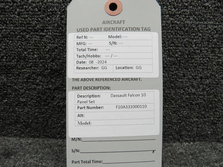 Dassault Falcon F10A331000110 Dassault Falcon 10 Panel Set