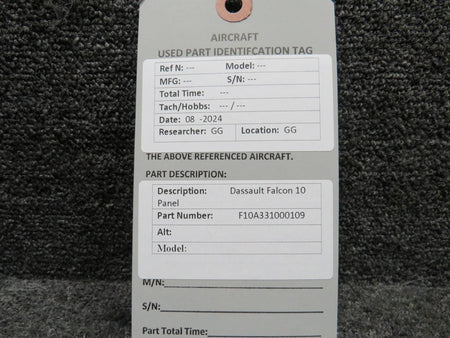 Dassault Falcon F10A331000109 Dassault Falcon 10 Panel