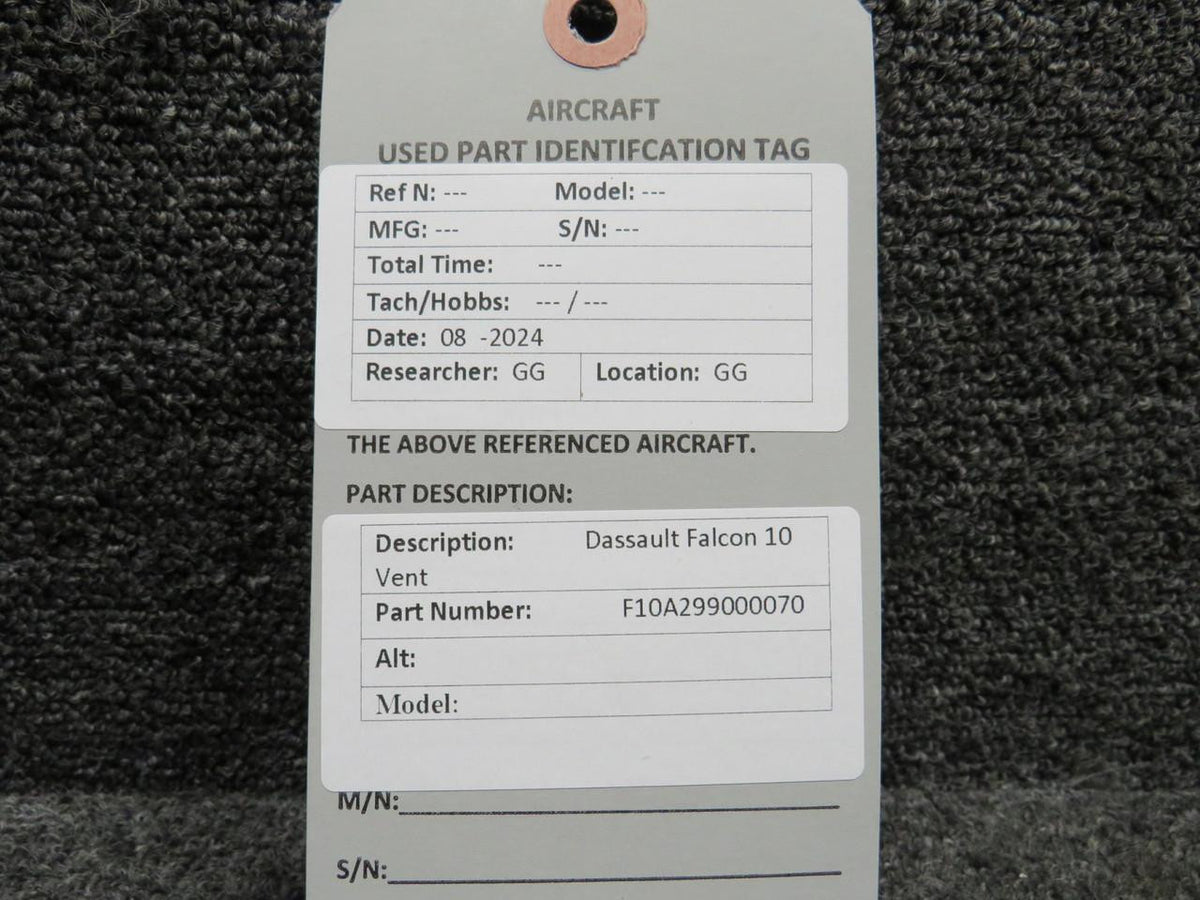 Dassault Falcon F10A299000070 Dassault Falcon 10 Vent