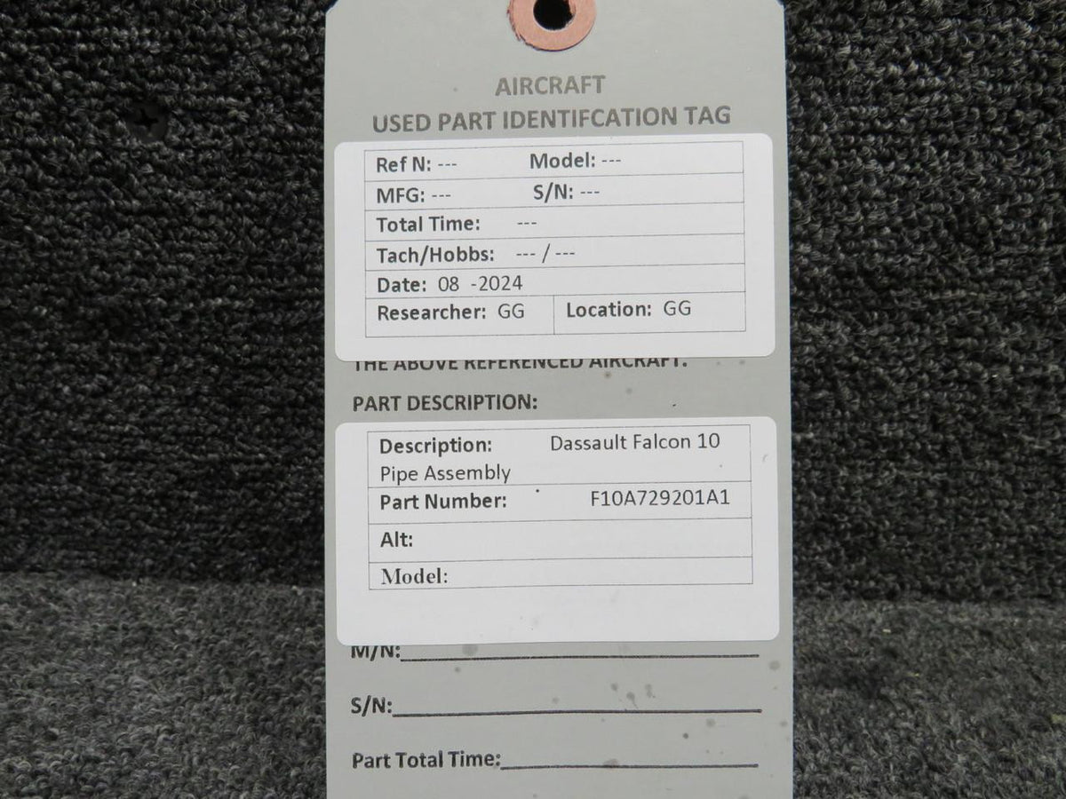 Dassault Falcon F10A729201A1 Dassault Falcon 10 Pipe Assembly