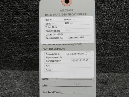Dassault Falcon F10A729201A1 Dassault Falcon 10 Pipe Assembly