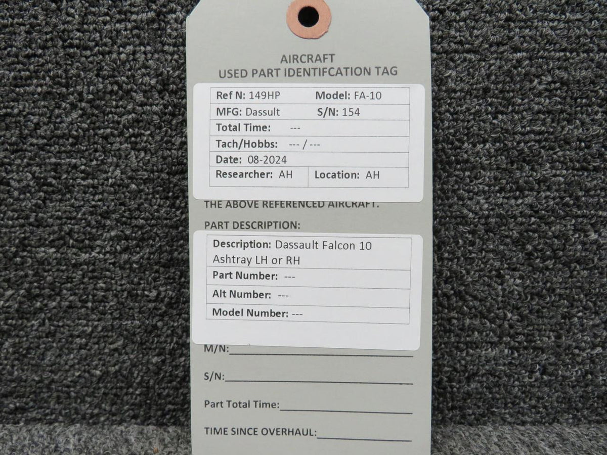 Dassault Falcon 10 Ashtray LH or RH