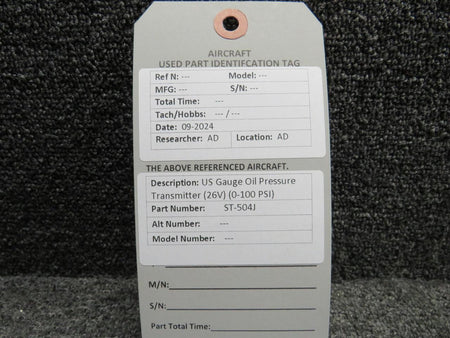US Gauge ST-504J US Gauge Oil Pressure Transmitter (26V) (0-100 PSI)