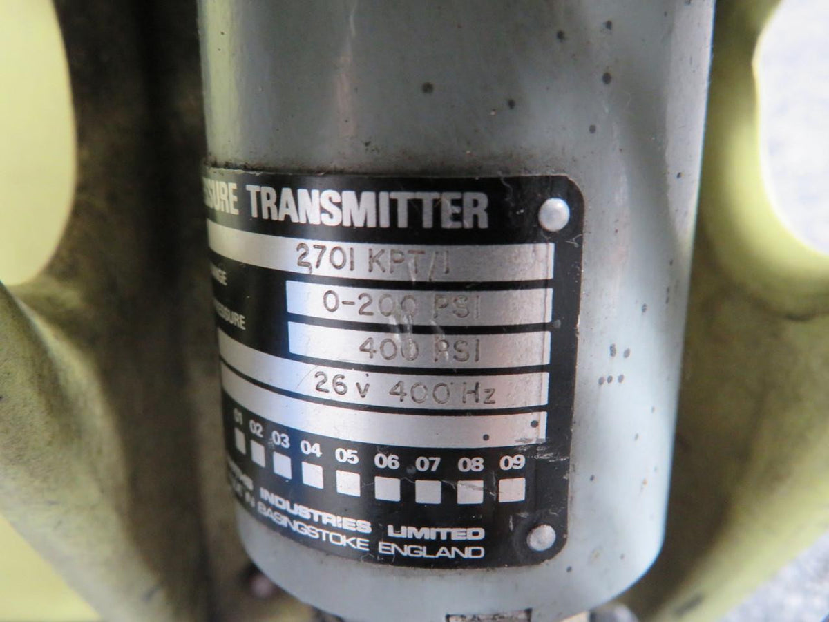 Smiths Ind 2701KPT-1 Smiths Industries Pressure Transmitter Assembly w Mount