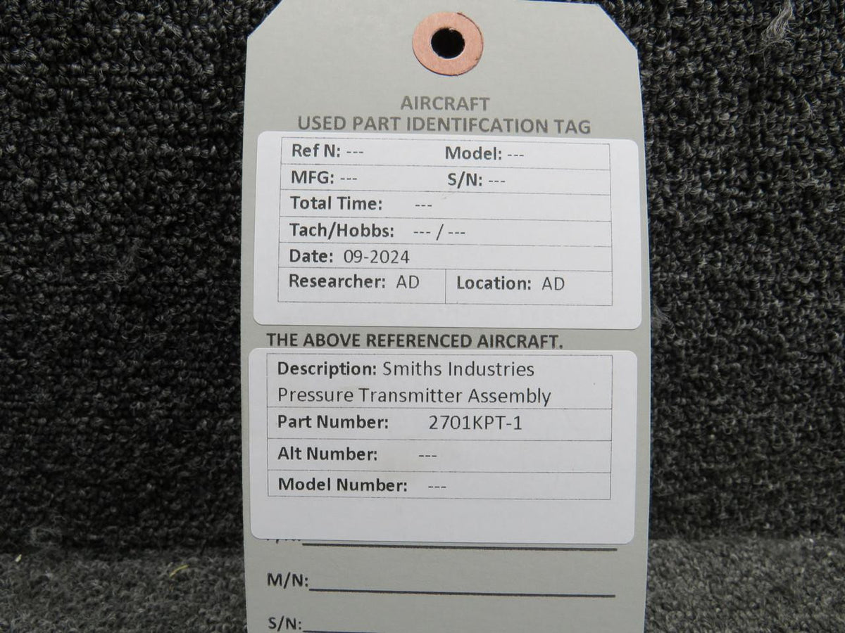 Smiths Ind 2701KPT-1 Smiths Industries Pressure Transmitter Assembly w Mount