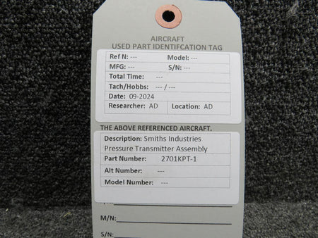 Smiths Ind 2701KPT-1 Smiths Industries Pressure Transmitter Assembly w Mount