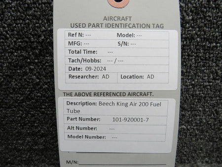 Beechcraft Parts 101-920001-7 Beechcraft King Air 200 Fuel Tube
