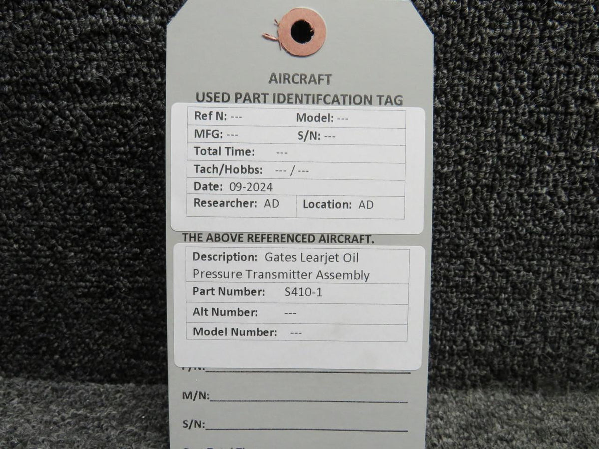 Gates Learjet S410-1 Gates Learjet Oil Pressure Transmitter Assembly