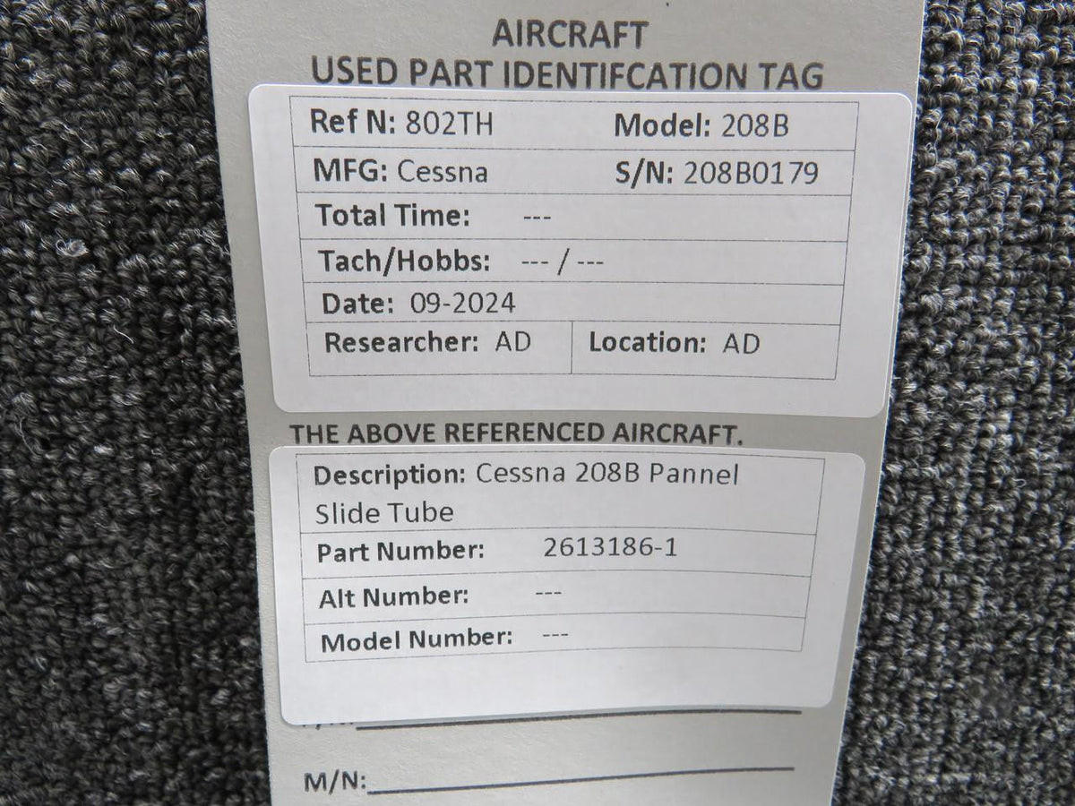Cessna Aircraft Parts 2613186-1 Cessna 208B Panel Slide Tube