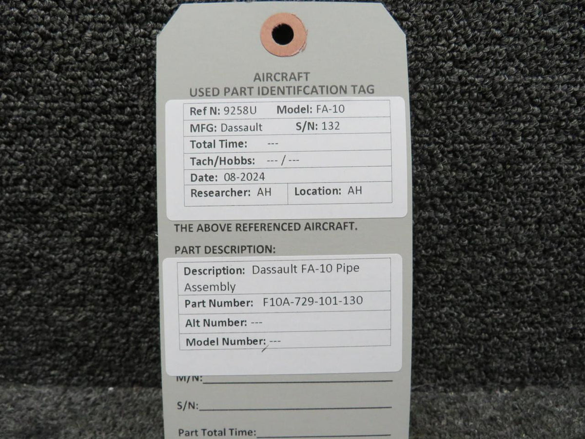 Dassault F10A-729-101-130 Dassault FA-10 Pipe Assembly