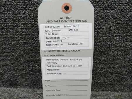 Dassault F10A-729-601-110 Dassault FA-10 Pipe Assembly