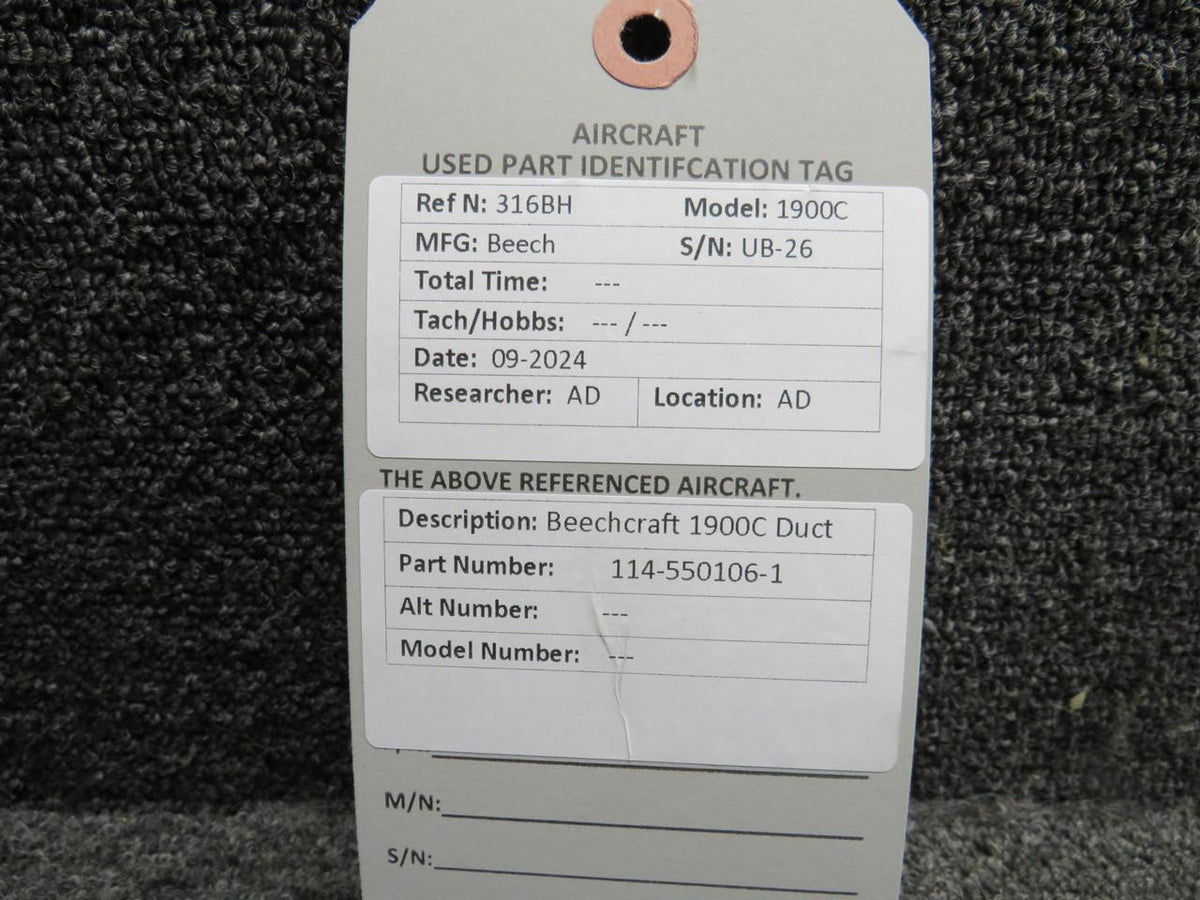 Beechcraft Parts 114-550106-1 Beechcraft 1900C Duct