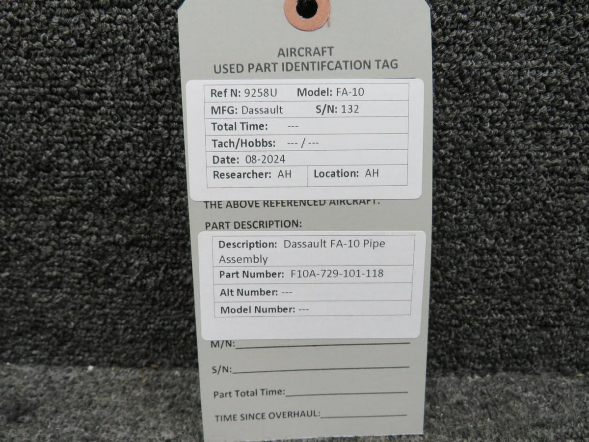 Dassault F10A-729-101-118 Dassault FA-10 Pipe Assembly
