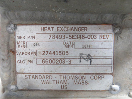 Standard-Thompson 6600203-3 (Alt: 78493-5E346) Standard-Thompson Heat Exchanger