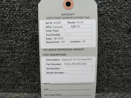 Dassault F10A-299-001-002 Dassault FA-10 Panel RH