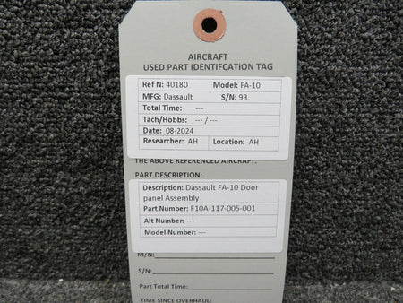 Dassault F10A-117-005-001 Dassault FA-10 Door Panel Assembly